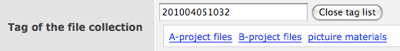 Tag of the filecollection