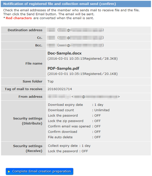 Notification of registered file:compfirm