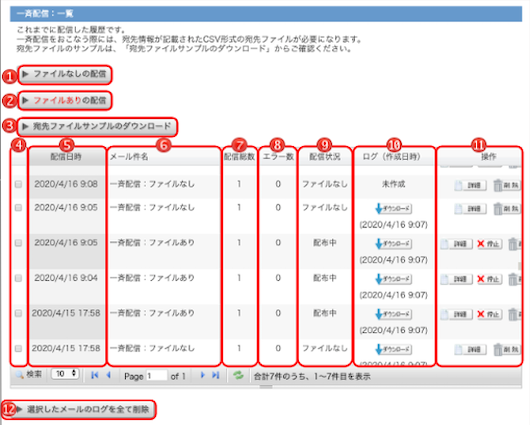 一斉配信一覧